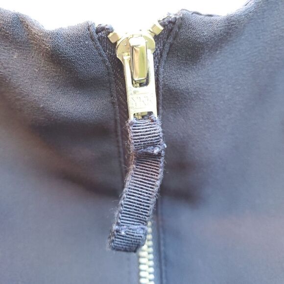 BANANA REPUBLIC back zip Navy Blue + gold muscle sleeveless top M MEDIUM - Picture 4 of 9